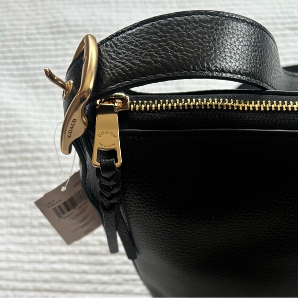 NWT Coach Black Leather Val Duffle Bag - Picture 11 of 14